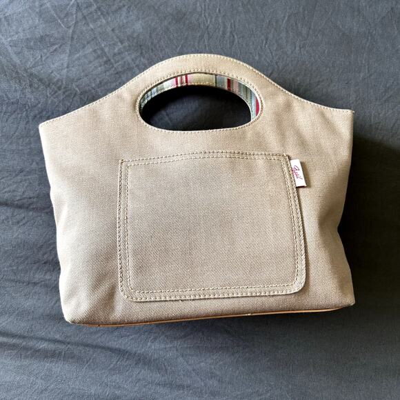 Fossil Vintage Y2K Magnetic Bucket Light brown canvas front pocket Small  Bag - Picture 1 of 10